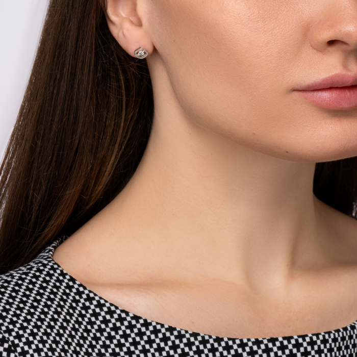 Золоті пусети з діамантами. Артикул 807096/02/1/9774