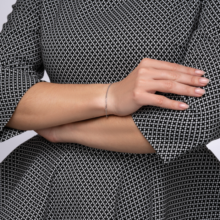 Золотой браслет без вставки. Артикул 77112 бел