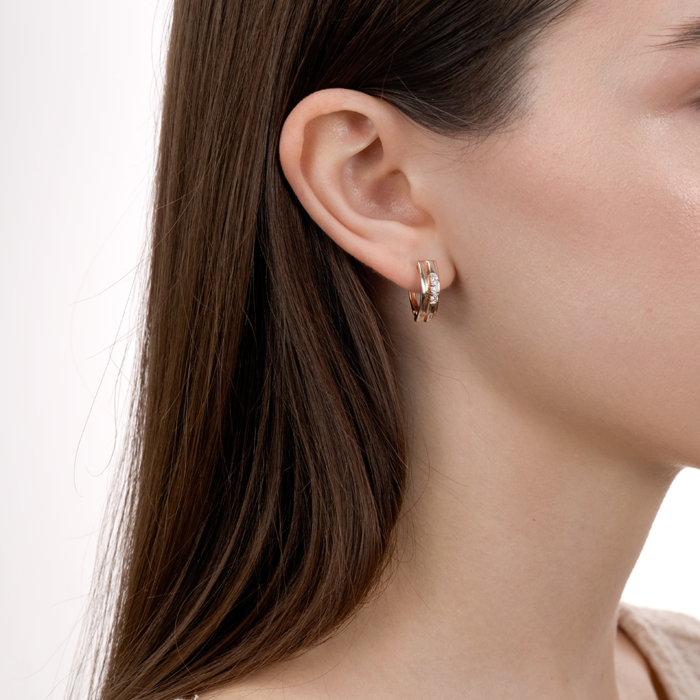 Золоті сережки з фіанітами. Артикул 22646/01/1/17