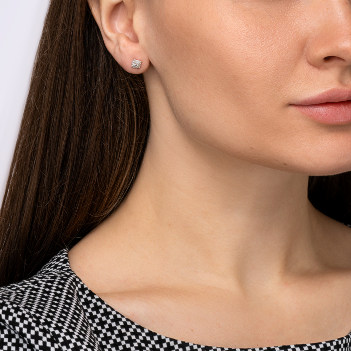 Золотые пуссеты с бриллиантами. Артикул 807058/01/1/9894