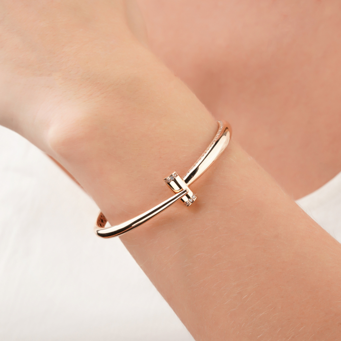 Золотий браслет з фіанітами P-K-5383-B/01/1