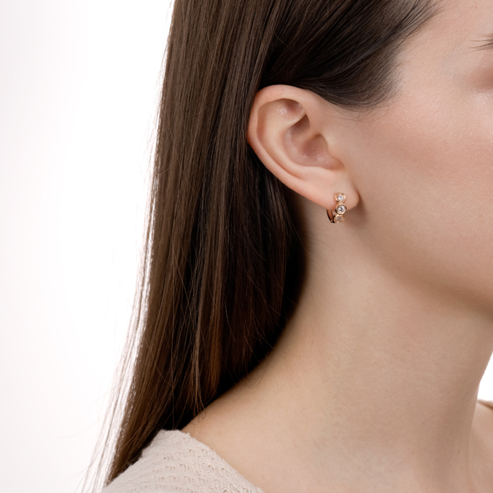 Золоті сережки з фіанітами. Артикул 23511/01/0/52