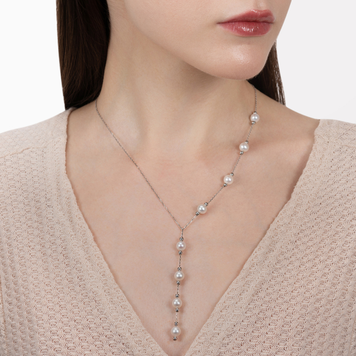 Золоте кольє з перлами. Артикул F-K-2551-K/02/21050