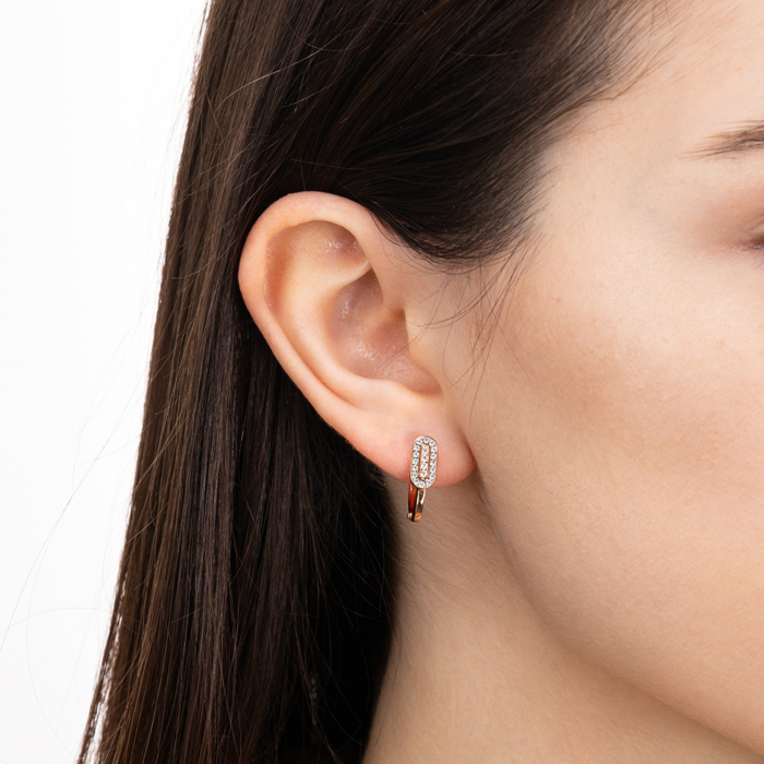 Золотые серьги с фианитами. Артикул 23547/01/1/36