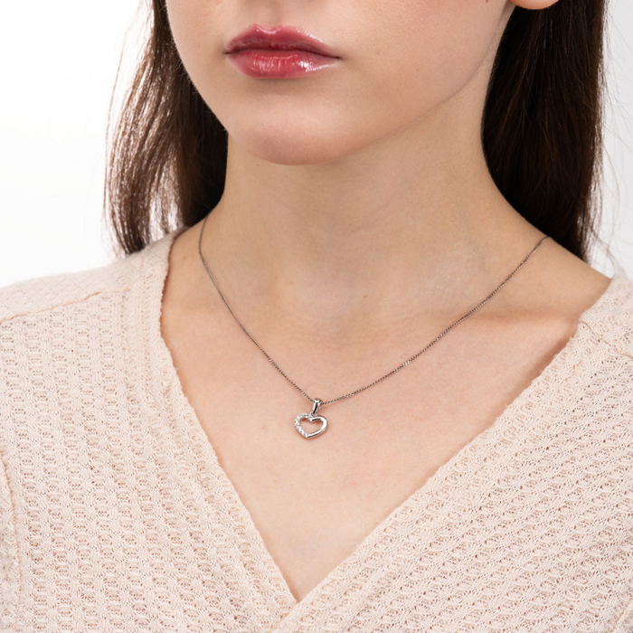 Срібна підвіска з фіанітами. Артикул 2P21032-P/12/1