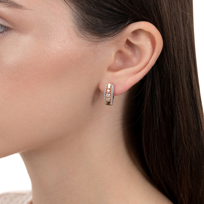 Золотые серьги с фианитами. Артикул 23268/01/1/4543