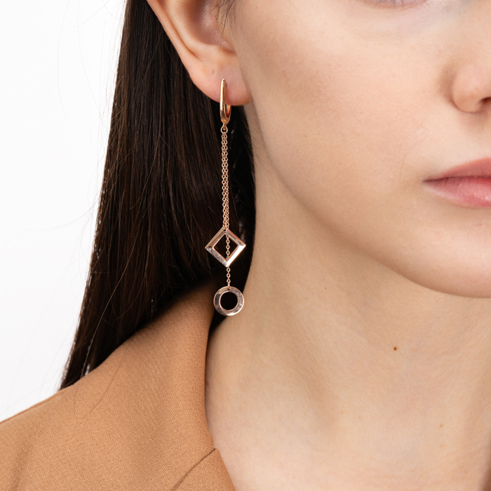 Золотые серьги-подвески. Артикул 02416/01/0