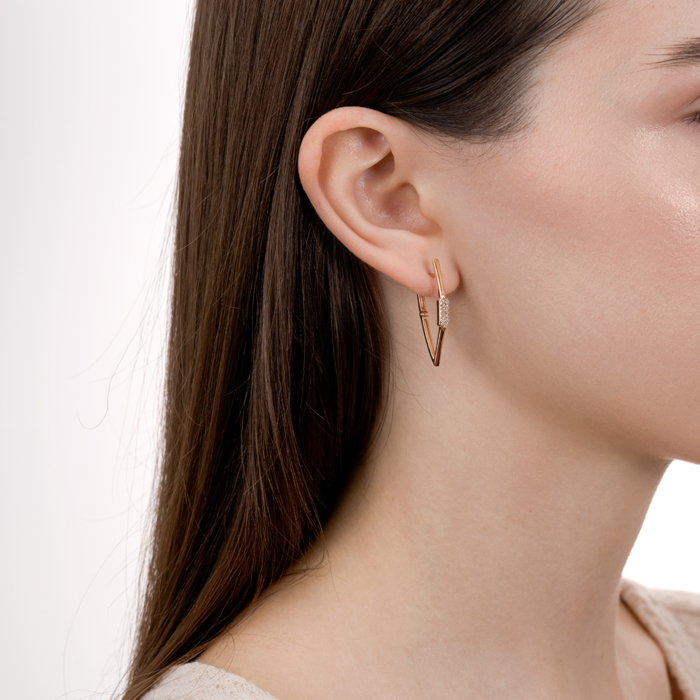 Золотые серьги с фианитами. Артикул 22937/01/0/1