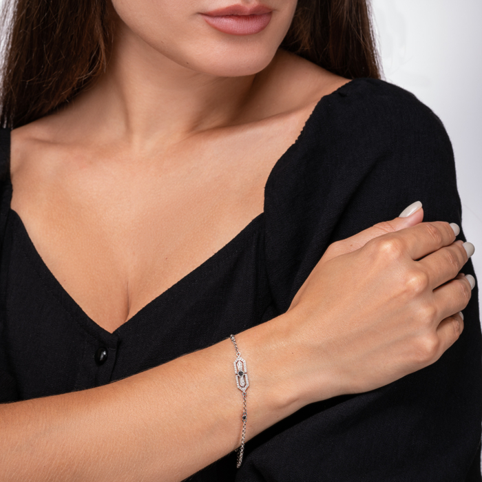 Золотий браслет з діамантами (53995/02/1/8486)