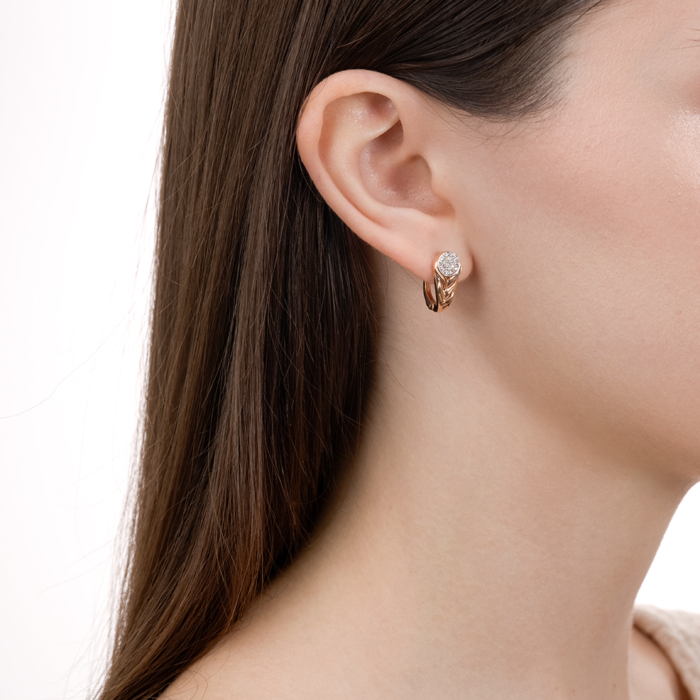 Золоті сережки з фіанітами. Артикул 23602/01/1/1