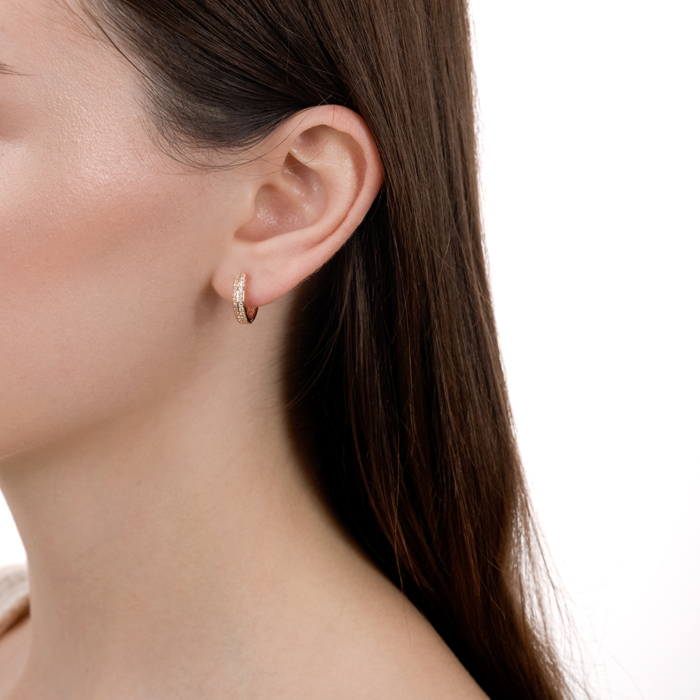 Золотые серьги-конго с фианитами. Артикул 21822-1.4/01/0/1