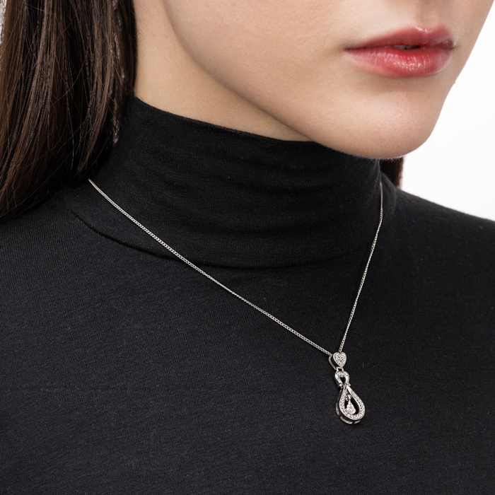 Срібна підвіска з фіанітами. Артикул SZDP00368-P/12/1