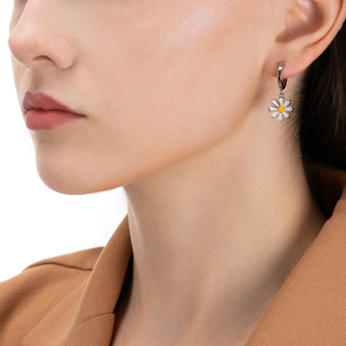 Серебряные серьги-конго с эмалью. Артикул SE00677-E/12/1295