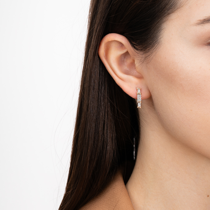 Золотые серьги с фианитами. Артикул 23504/01/1/79