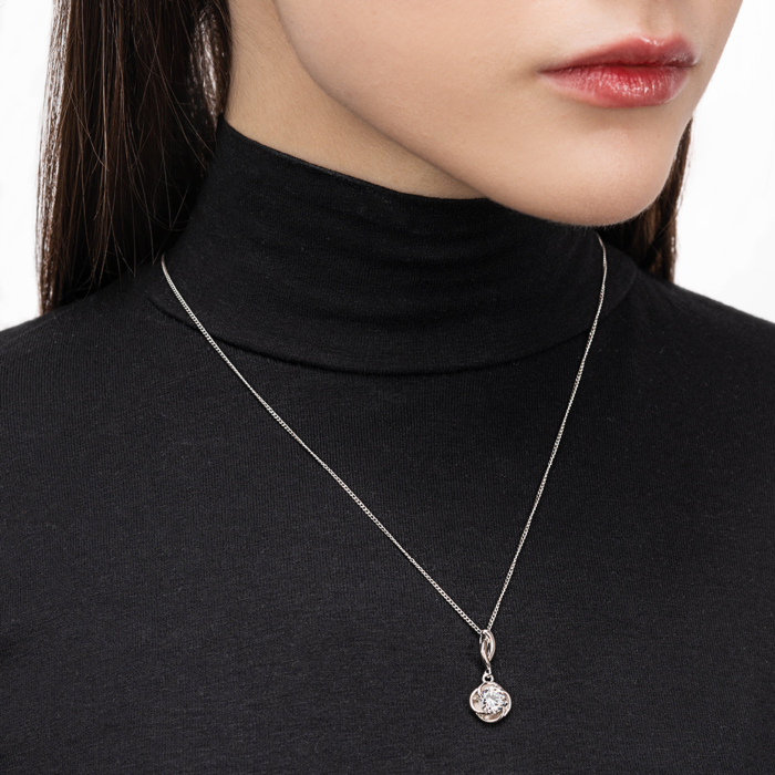 Срібна підвіска з фіанітом. Артикул SZDN08778-P/12/1