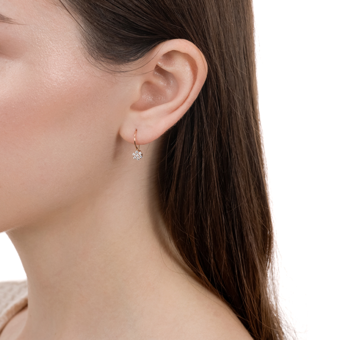 Золотые серьги с фианитами. Артикул 23418/01/0/3