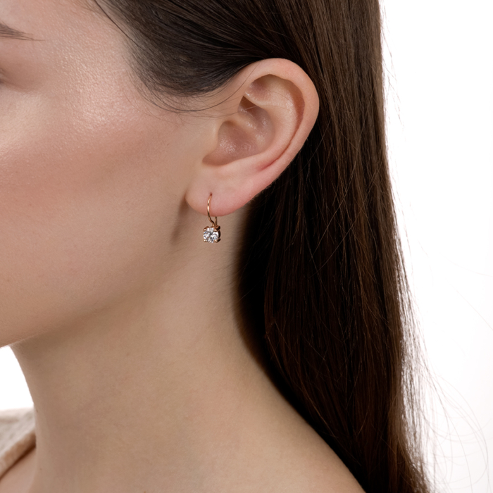 Золоті сережки з фіанітами. Артикул 21641/5