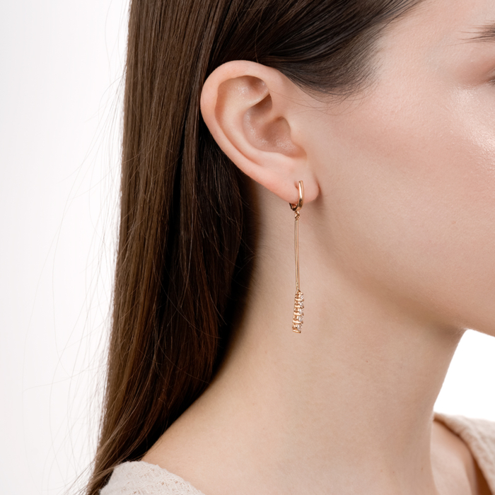 Золоті сережки з фіанітами. Артикул 21961/01/0/2742