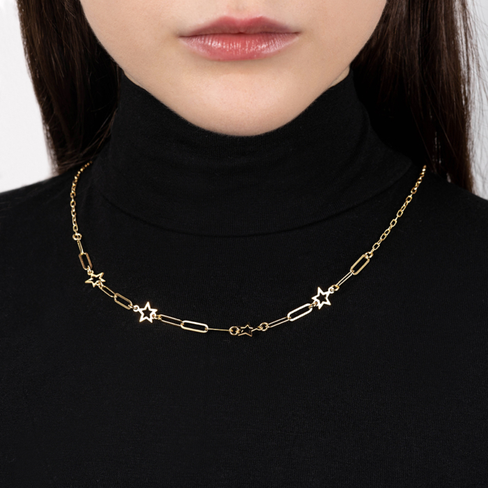 Серебряное позолоченное колье. Артикул CLT 11612 G-K/20