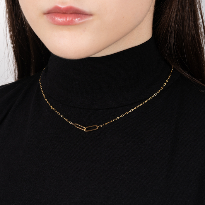 Серебряное позолоченное колье. Артикул CLT 11341 G-K/20