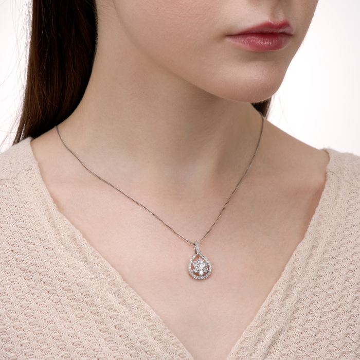 Срібна підвіска з фіанітами. Артикул SZDN08764-P/12/1