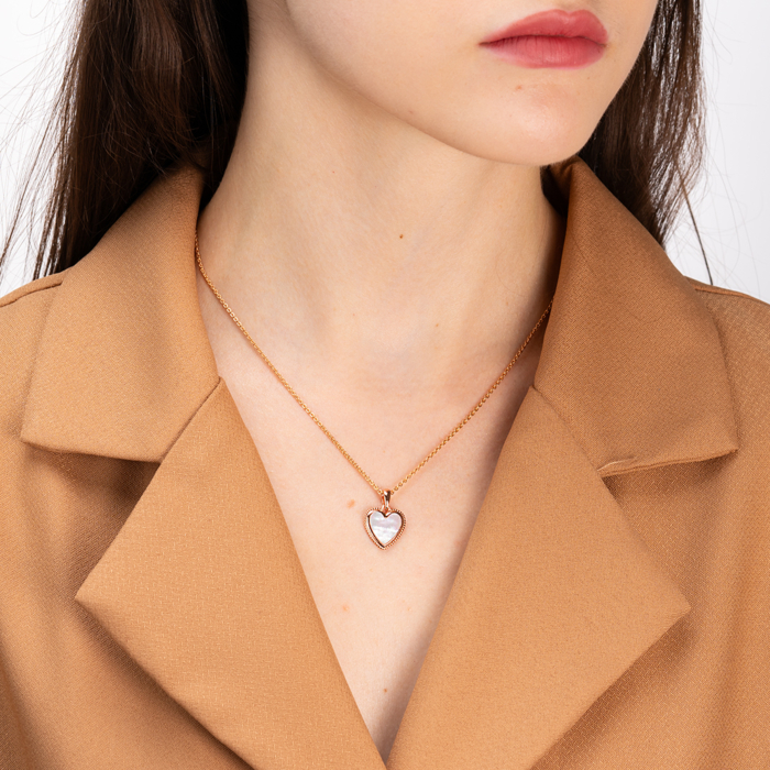 Срібна позолочена підвіска з перламутром. Артикул HJP-866-ROSE-P/17/4534