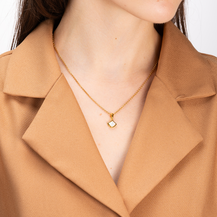 Срібна позолочена підвіска з перламутром. Артикул HJP-841-GOLD-P/20/4534