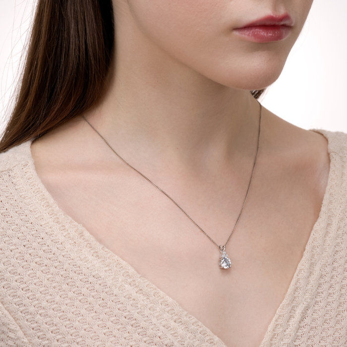 Срібна підвіска з фіанітами. Артикул SZDN08788-P/12/1