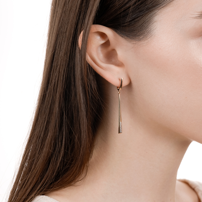 Золоті сережки з фіанітами. Артикул 21895/01/1/75