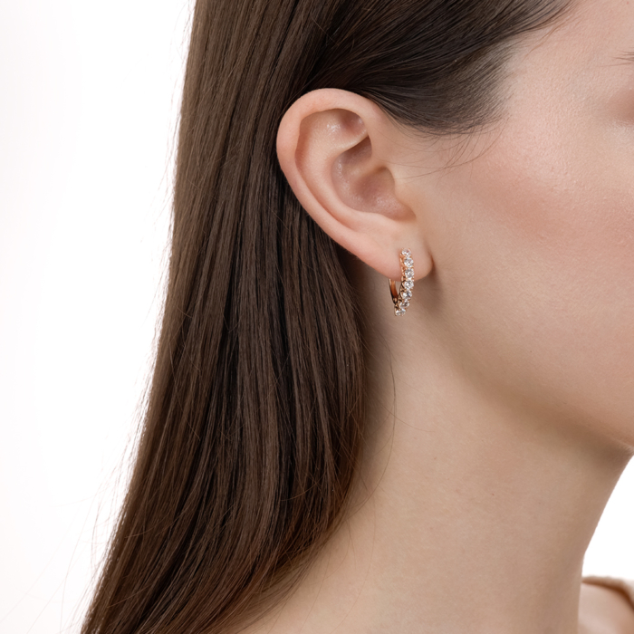 Золотые серьги с фианитами Tesori. Артикул 22693/01/0/4204