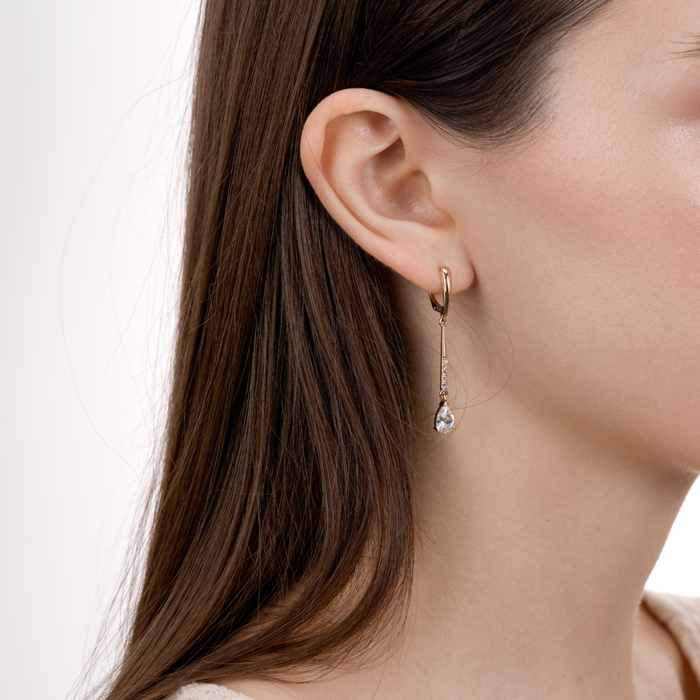 Золоті сережки з фіанітами. Артикул 22827/01/0/4178