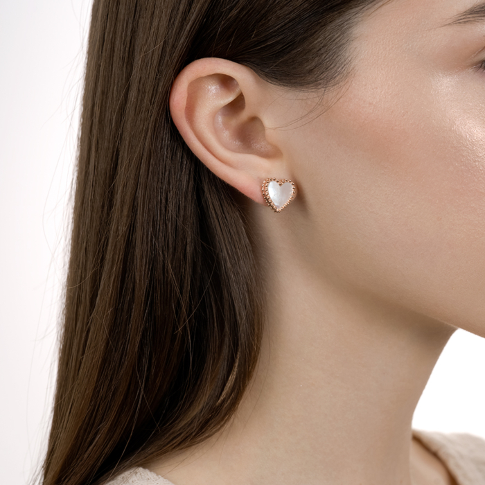 Срібні сережки з перламутром. Артикул TE-3360-ROSE-E/17/1101