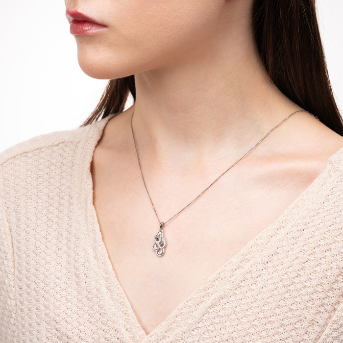 Срібна підвіска з фіанітами. Артикул SZDP00286-P/12/1