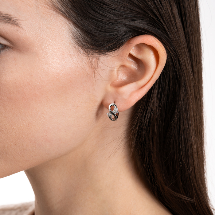 Срібні сережки з фіанітами. Артикул PB05213-E/12/1
