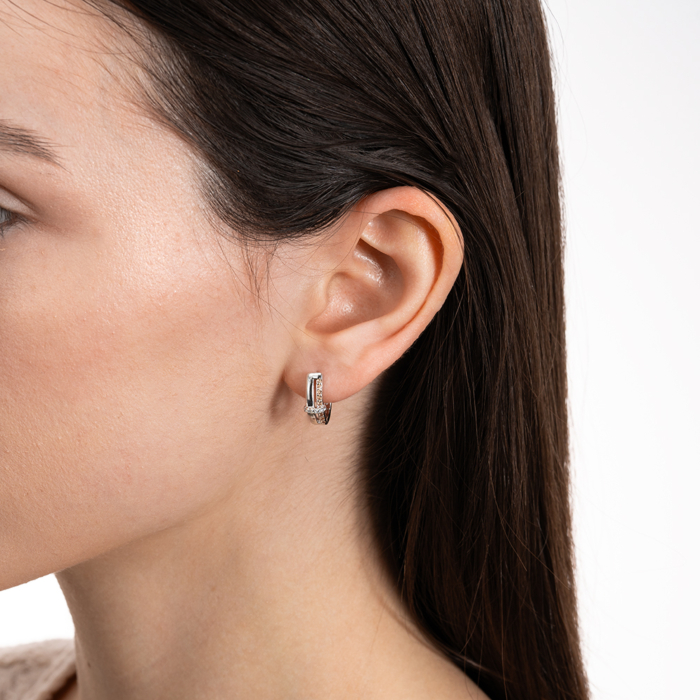 Серебряные серьги с фианитами. Артикул SZDE04991-E/12/2954