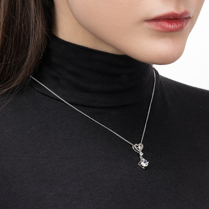 Срібна підвіска з фіанітами. Артикул SZDN08776-P/12/1