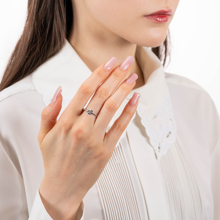 Срібна каблучка з фіанітом. Артикул SZDR16733-R/12/1