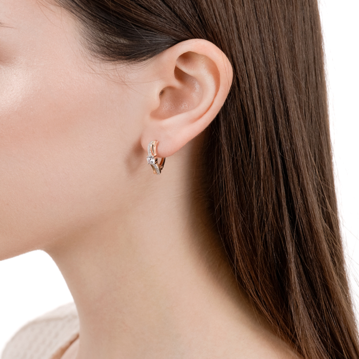 Золотые серьги с фианитами. Артикул 22146/01/1/1185