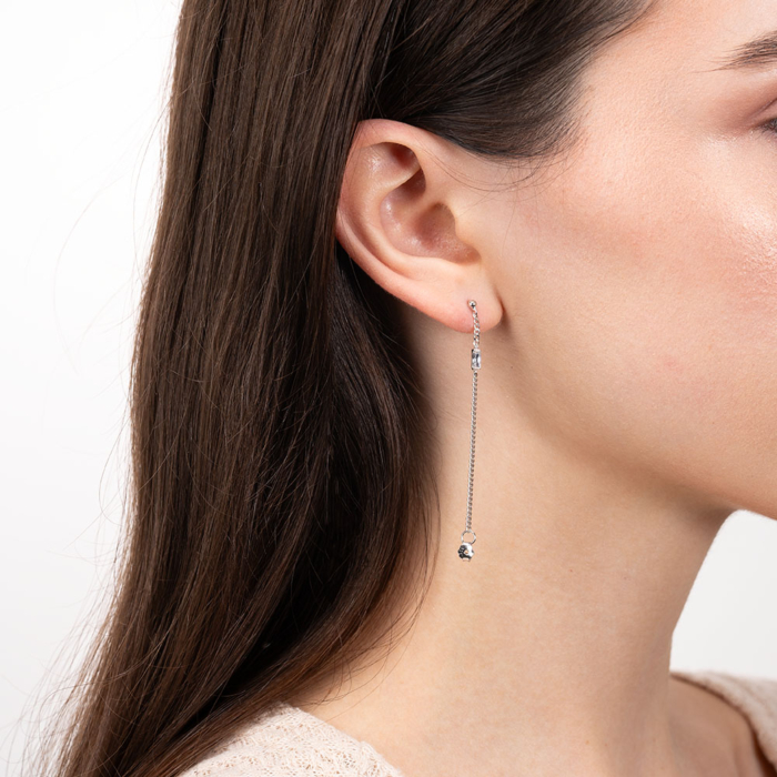 Серебряные серьги с фианитом. Артикул B00810-E/12/1