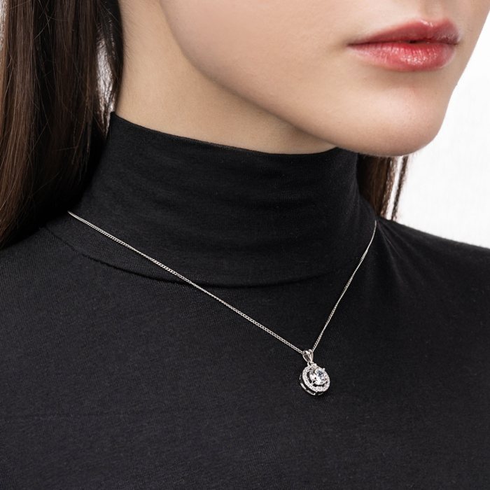 Срібна підвіска з фіанітами. Артикул SZDP01867-P/12/1