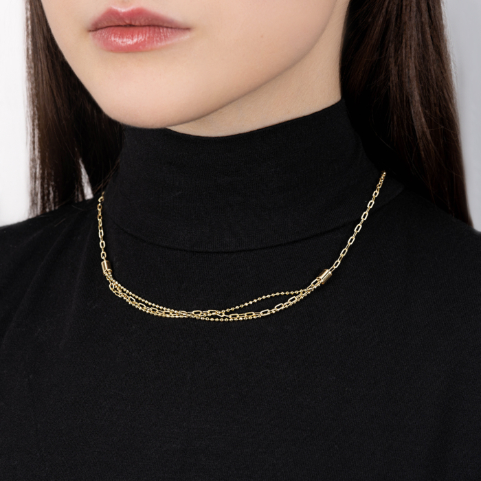 Серебряное позолоченное колье. Артикул CLT 11685 G-K/20