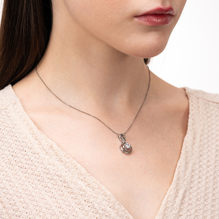 Срібна підвіска з фіанітом. Артикул SZDN08733-P/12/1