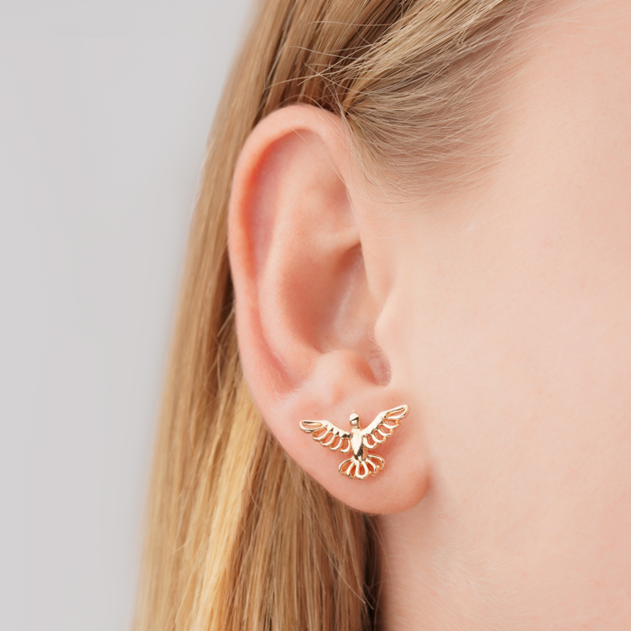 Золоті сережки-пусети без вставки 27052/01/0