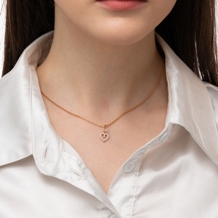 Золота підвіска з фіанітами. Артикул 32556/01/0/13