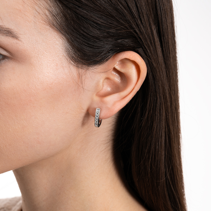 Срібні сережки з фіанітами. Артикул 1EA106768-E/12/1