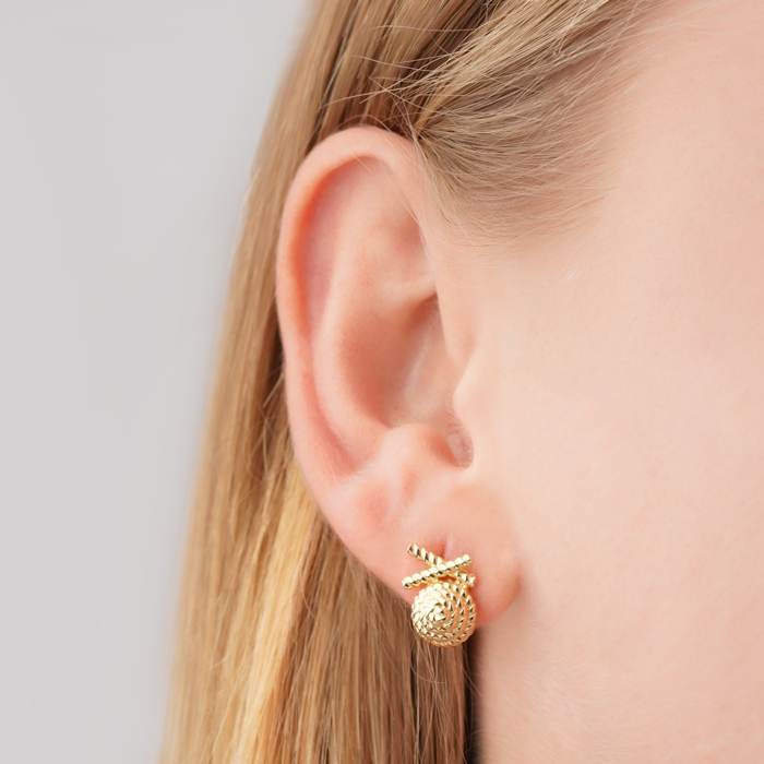 Сережки з жовтого золота без вставки 27017/03/0