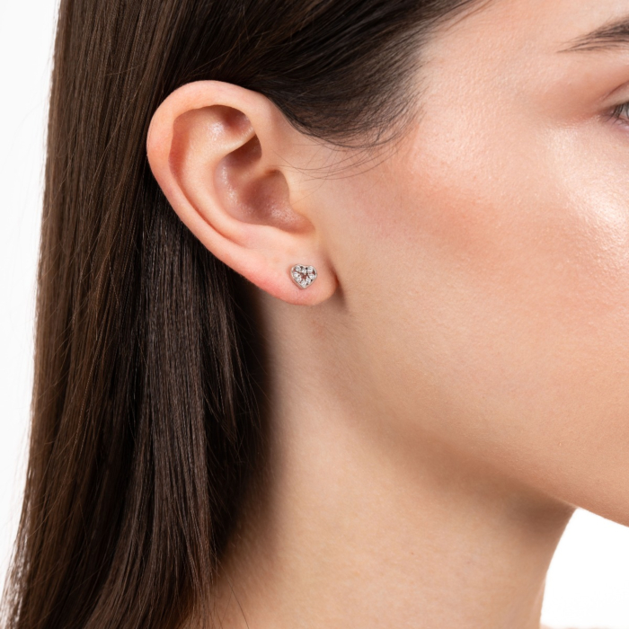 Срібні сережки з фіанітами. Артикул DE1166-E/12/1