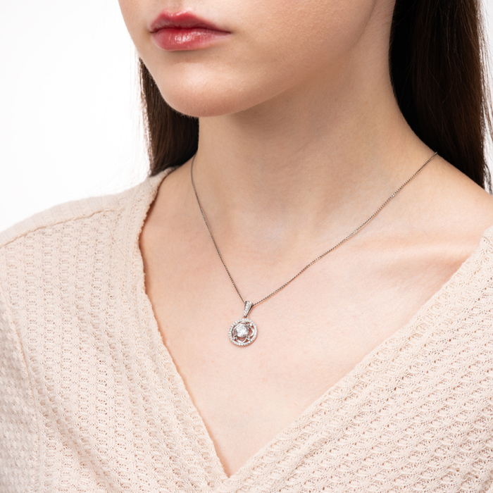 Срібна підвіска з фіанітами. Артикул SZDP01762-P/12/1