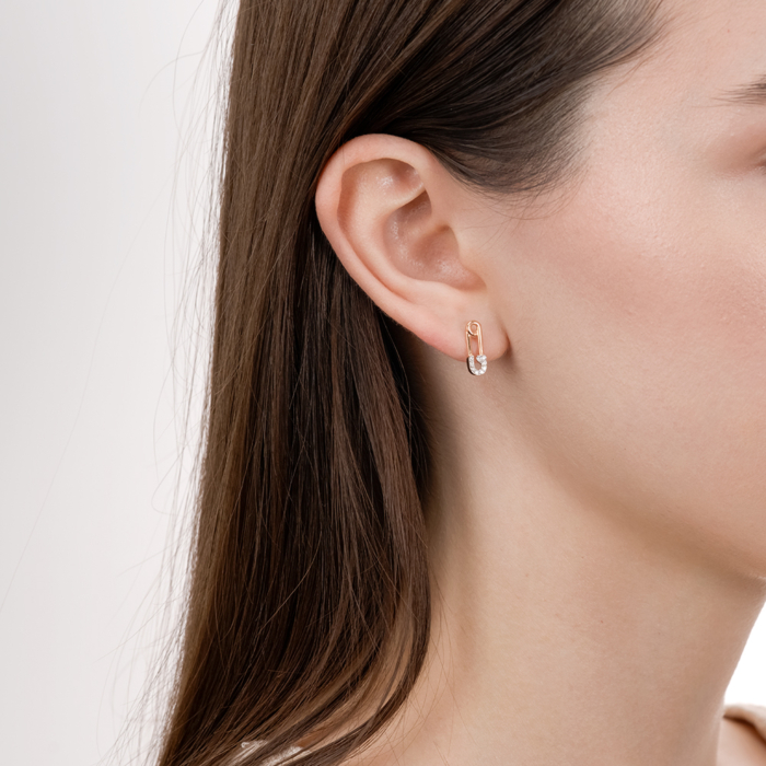 Золоті сережки-пусети з фіанітами 23755/01/1/1