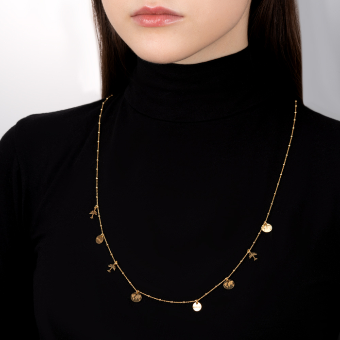 Серебряное колье. Артикул CLT 9861 G-K/20